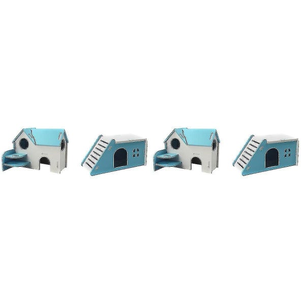 4 Pcs Pvc Bed House Cage Dual Layer Villa Toy For Pet Rat Mouse Dwarf Hamster Carousel 1