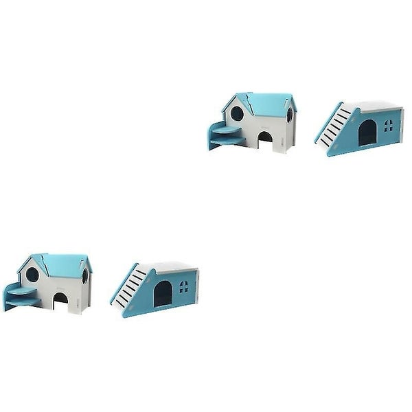 4 Pcs Pvc Bed House Cage Dual Layer Villa Toy For Pet Rat Mouse Dwarf Hamster Carousel 4