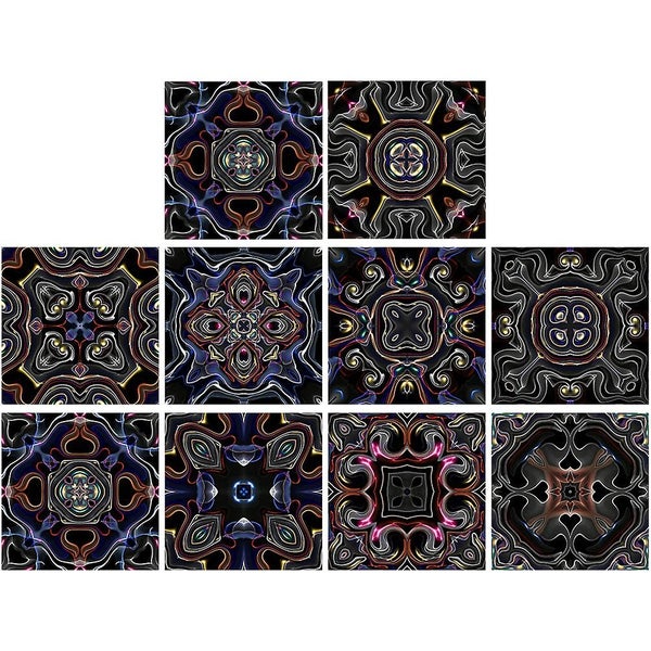 10pcs Vintage Style Tile Stickers Tile Decals Kitchen Peel And Stick Wall Tile Carousel 2