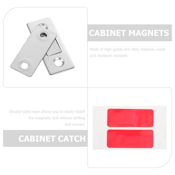 12 Sets Door Chain Lock Heavy Duty Cabinet Magnets Cabinet Magnetic Catch Drawe Carousel 2