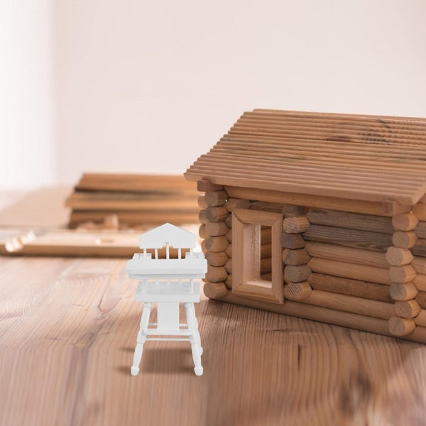 1pc Mini Chair Toy Mini House Adornment Chair Miniature Children Toy white Carousel 2