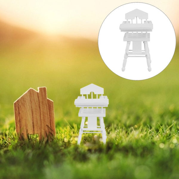 1pc Mini Chair Toy Mini House Adornment Chair Miniature Children Toy white Carousel 5
