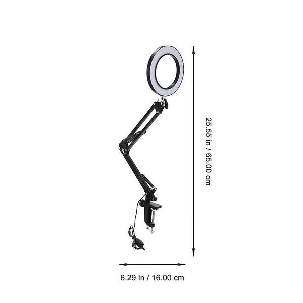 1pc Practical Magnifying Glass Lamp Desk Clamp Magnifier Light Led 8x Magnifyin Carousel 3