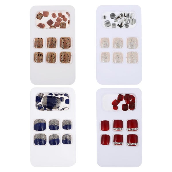96pcs Press on Toenails Artificial Press On Nails False Nails For Ladies Women Carousel 4