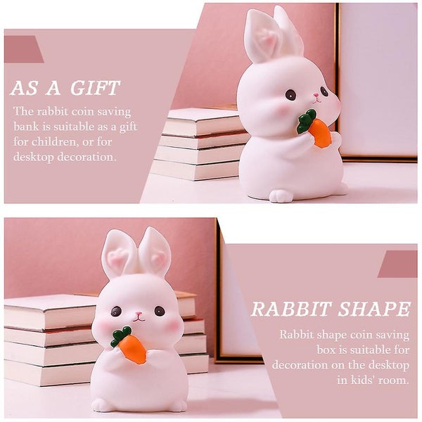 Bunny Piggy Bank Lovely Saving Pot Desktop Bunny Decor Vinyl Piggy Bank Decor Carousel 3