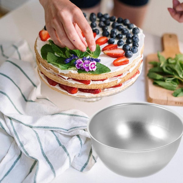 2 Sets Of Football Basketball Cake Making Mold Semicircle Baking Mold Aluminium Carousel 4
