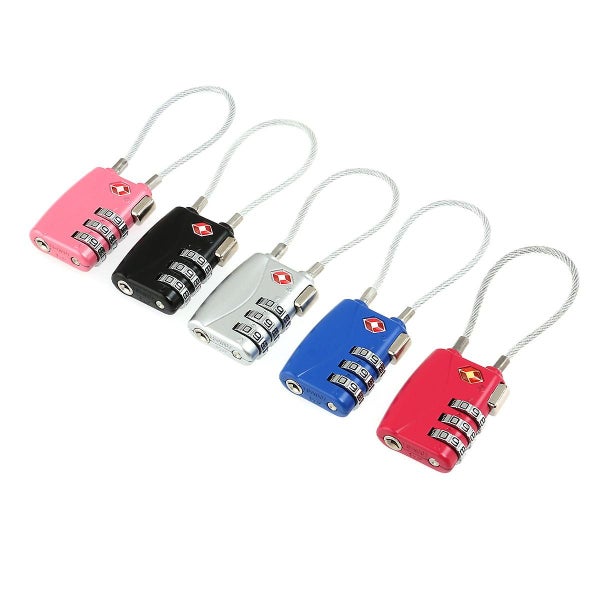Portable Tsa Approved Security Cable Luggage Lock 3 digit Combination Password Carousel 2
