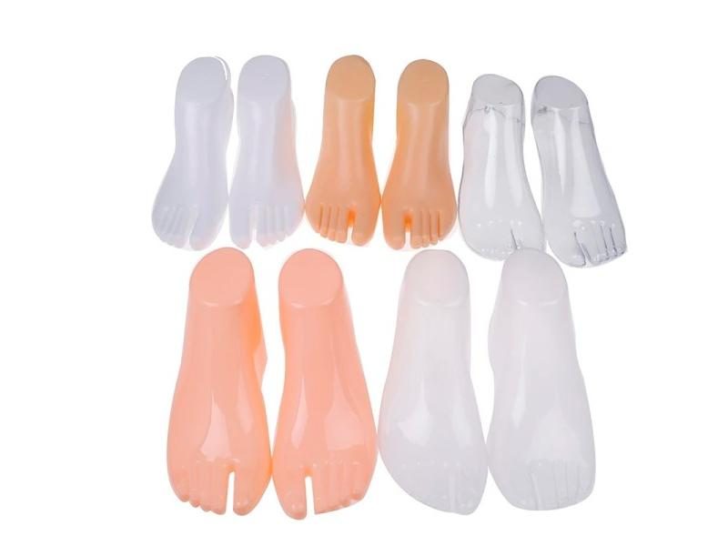 1 Pair Nude/Clear/White Female Feet Mannequin Model For Foot Thong Style Sandal Carousel 2