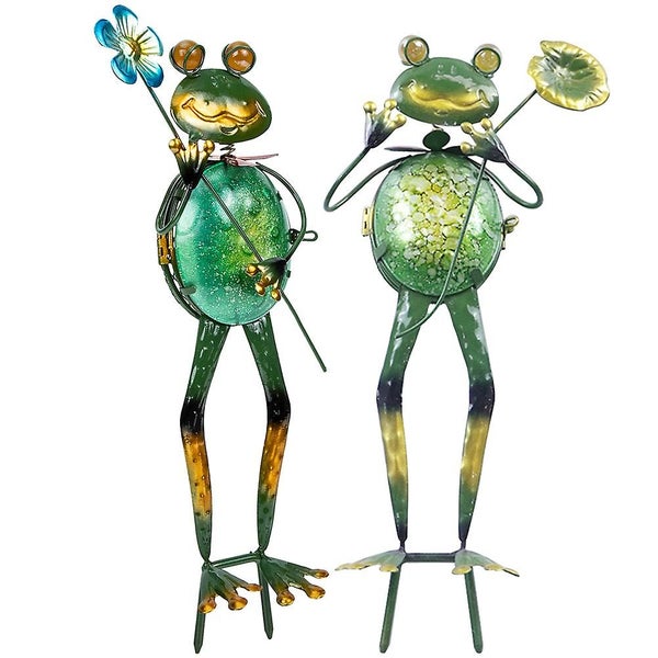 2pcs Courtyard Light Frog Shaped Solar Light Lawn Solar Lamp Lamp For Yard Carousel 2