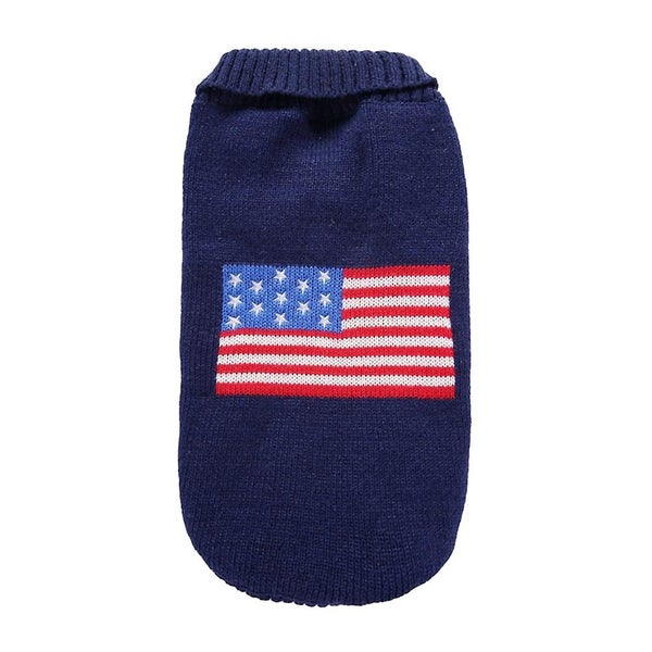 American Flag Pet Costume Winter Warm Sweater Fashion Christmas Clothes For Pup Carousel 1