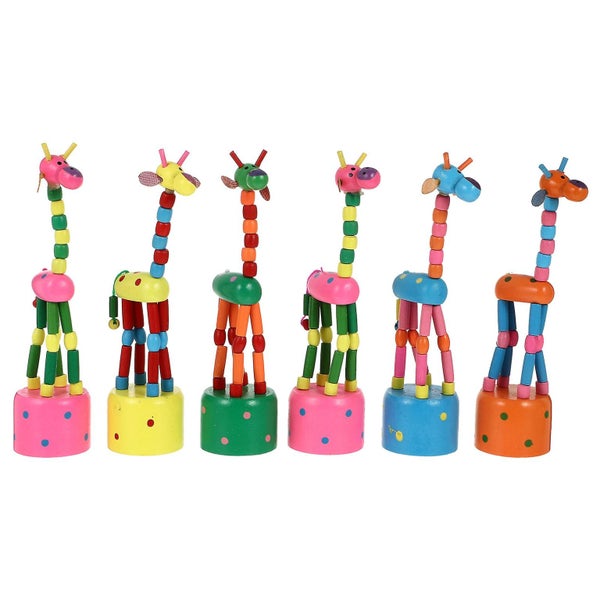6 Pcs Chew Toys Calming Toys Dancing Giraffe Toy Baby Swings Wooden Dancing Ani Carousel 1
