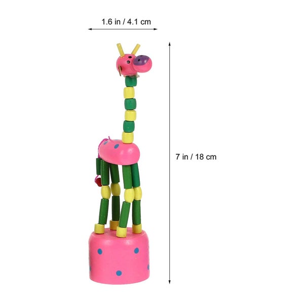 6 Pcs Chew Toys Calming Toys Dancing Giraffe Toy Baby Swings Wooden Dancing Ani Carousel 2