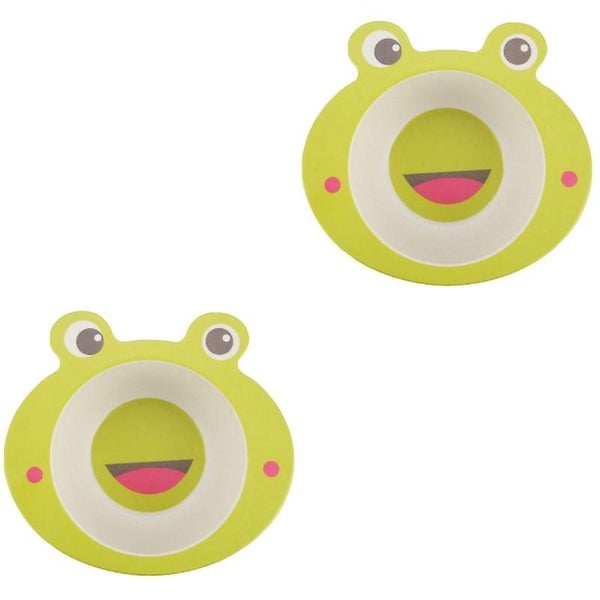2pcs Natural Bamboo Fiber Kids Feeding Bowl Cartoon Animal Child Dining Bowl An Carousel 3