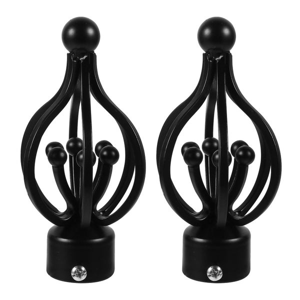 2pcs Decorative Curtain Rod End Curtain Bar Head Plug Window Curtain Rod Finals Carousel 1