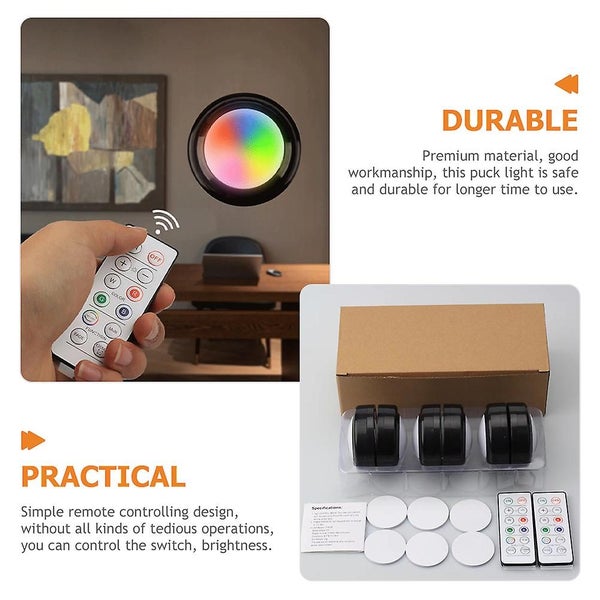 6pcs Led Night Lights Cabinet Puck Lights Battery Operated Under Cabinet Lights Carousel 2