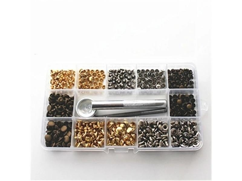 240Pcs Leather Rivets Double Cap With Punch Pliers 3Pcs Setting Tool Kit Carousel 1
