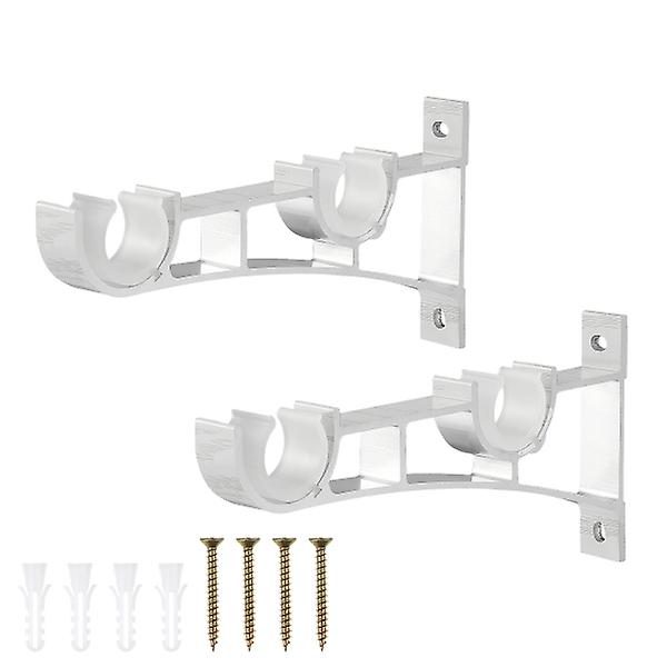Vosarea 2pcs Curtain Rod Bracket Aluminum Alloy Curtain Rod Holder Double Curta Carousel 1