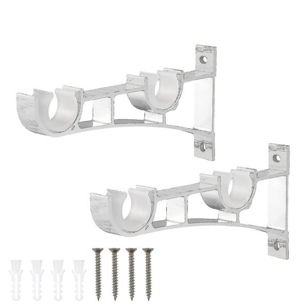 Vosarea 2pcs Curtain Rod Bracket Aluminum Alloy Curtain Rod Holder Double Curta Carousel 2