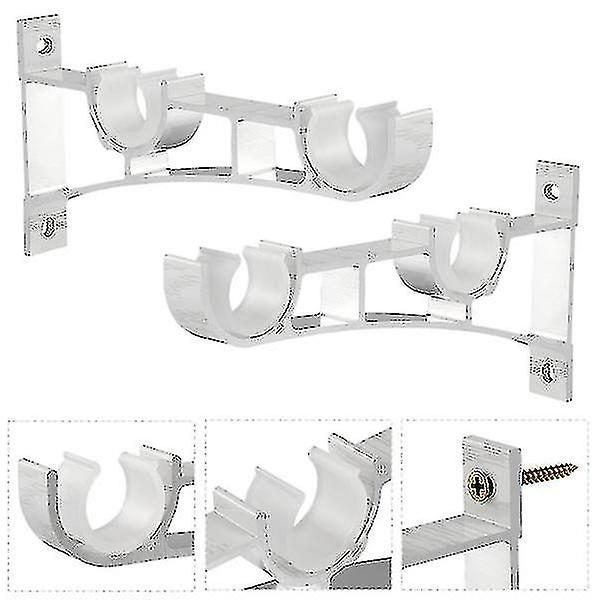 Vosarea 2pcs Curtain Rod Bracket Aluminum Alloy Curtain Rod Holder Double Curta Carousel 4