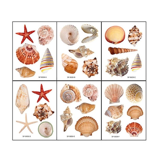 6 Sheets Transparent Tape Sea Creature Bath Stickers Ladder Treads Non Slip Tub Carousel 1