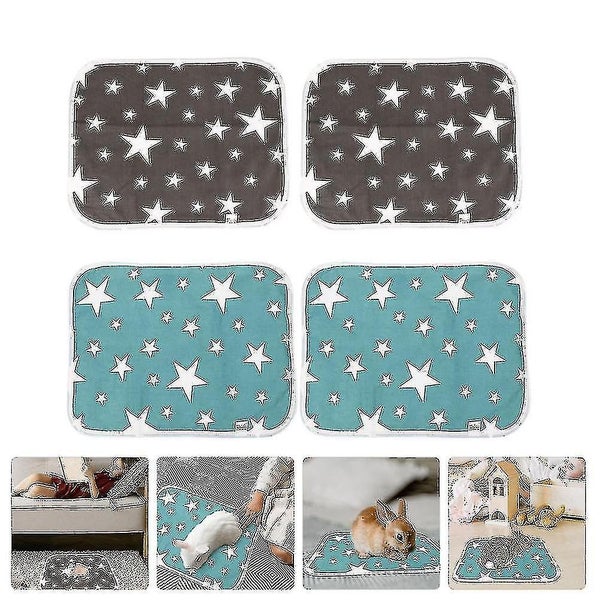 4 Pcs Waterproof Bed Pads Dog Household Bunny Liner Bedding Hamster Rabbit Pee Carousel 2