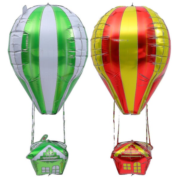 2 Pcs Hot Air Balloon Shape Aluminum Foil Balloons Party Balloons Photo Props Carousel 2