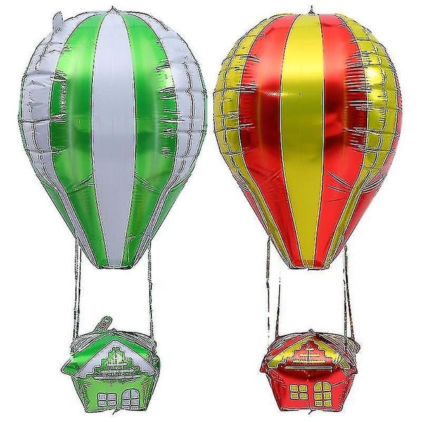 2 Pcs Hot Air Balloon Shape Aluminum Foil Balloons Party Balloons Photo Props Carousel 4