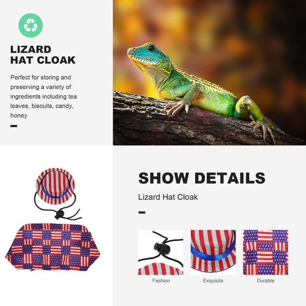 American Flag Decor Small Animal Outfit Patriotic Bearded Dragon Cloak Pet Part Carousel 2