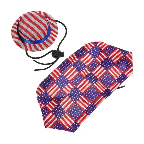 American Flag Decor Small Animal Outfit Patriotic Bearded Dragon Cloak Pet Part Carousel 4