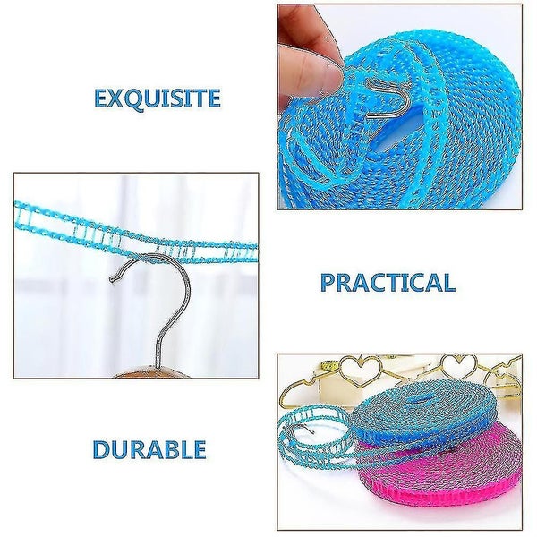 3 Rolls Of Special Designed Clotheslines Portable Laundry Lines Wind Resistant Carousel 2