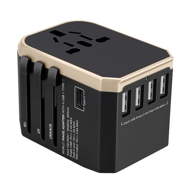 International Adapter for Travel Universal Wall Charger Plug-Gold Carousel 1