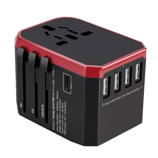 International Adapter for Travel Universal Wall Charger Plug-Red Carousel 1