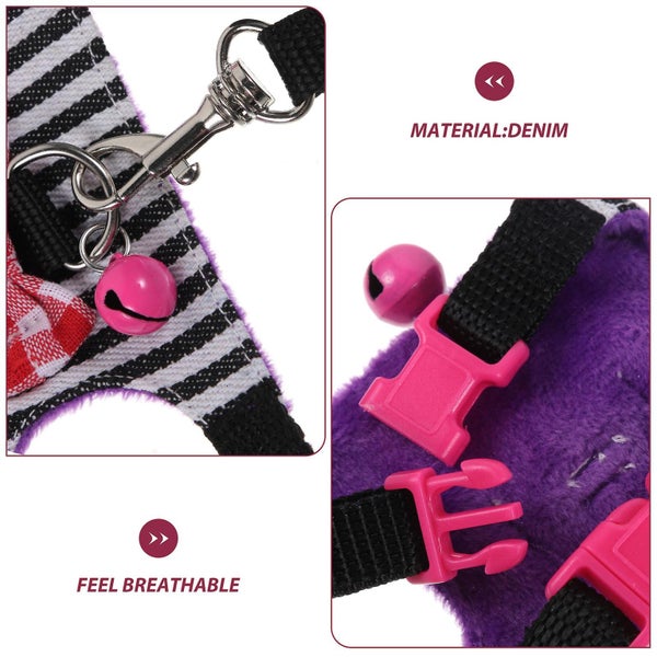1 Set Of Small Pet Harness Bunny Clothes Kit Small Pet Harness Party Hamster De Carousel 2