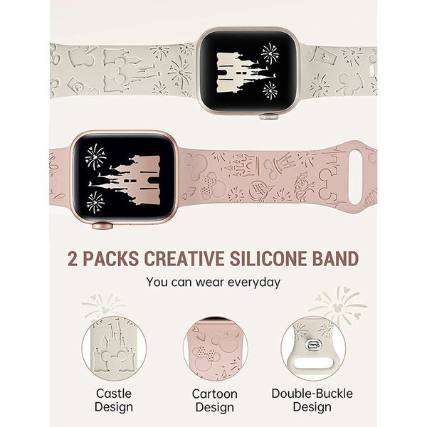 2 Pcs Cartoon Watch Strap Cute Soft Silicone Watch Strap Suitable for iWatch-J02 Carousel 3