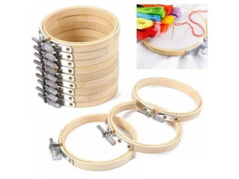 10pcs/set 8cm/10cm DIY Cross Stitch Embroidery Circle Bamboo Hoop Ring Support Carousel 1