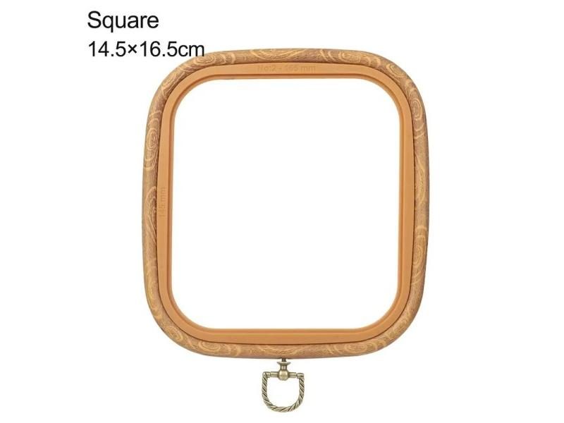 Wood Grain Embroidered Stretch Tool Plastic Octagon Square Embroidery Hoop DIY Carousel 1