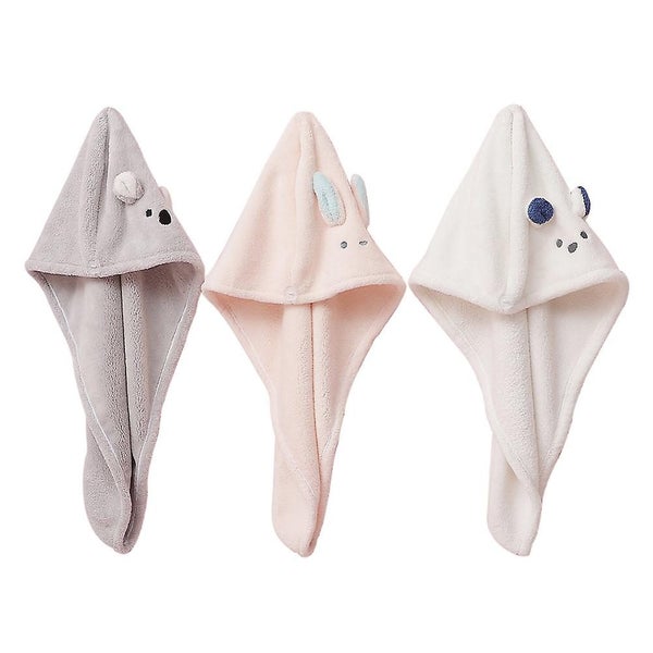 3pcs Cartoon Hair Drying Hat Hair Towel Wraps Shower Caps Drying Hair Towel Carousel 1