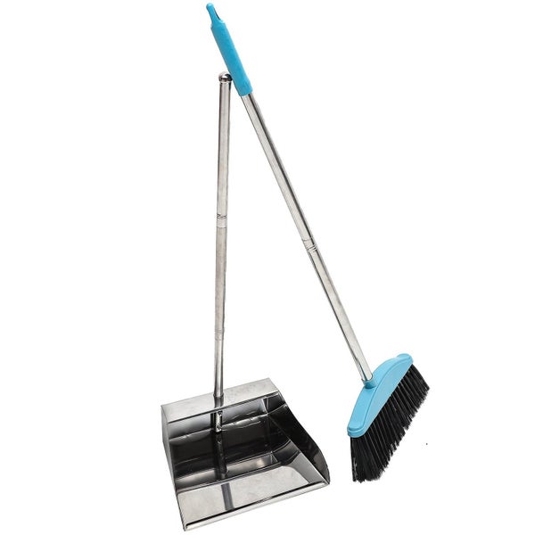 Household Tools Outdoor Broom Outdoor Dustpan Metal Handle Broom Garbage Sweepi Carousel 1