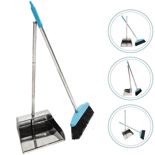Household Tools Outdoor Broom Outdoor Dustpan Metal Handle Broom Garbage Sweepi Carousel 2