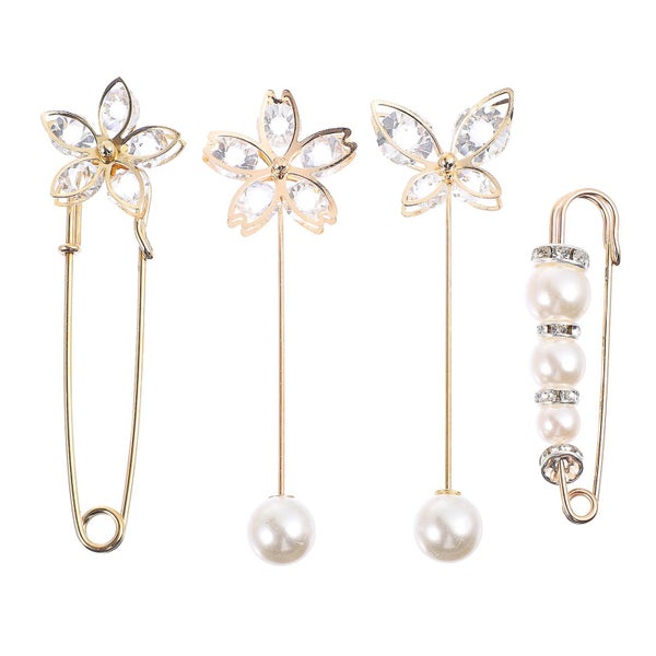 4 Pcs Button Dresses Clothing Pearl Pins Buckle Clothing Wrap Dresses Pearls Cl Carousel 1