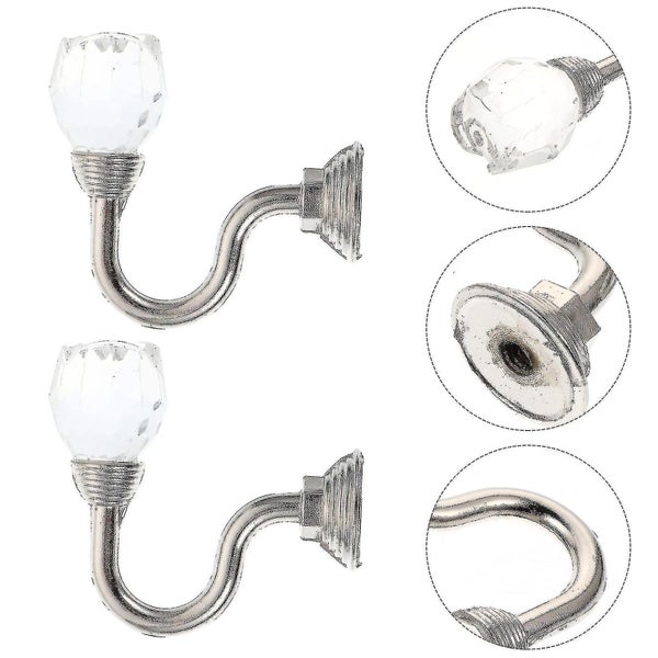 1 Pair Home Elegant Curtain Pothooks Decorative Curtain Crystal Curtain Hooks Carousel 2