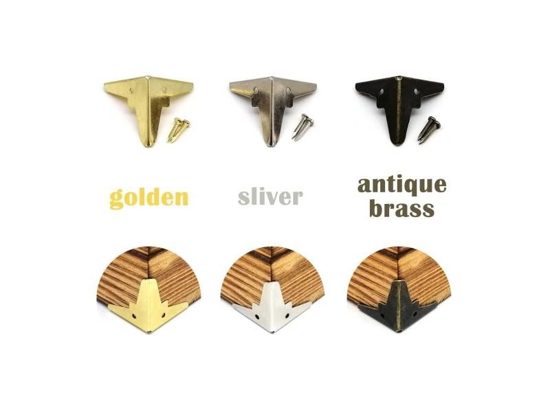 12pcs Mini Decor Antique Brass Golden Silver Jewelry Chest Wine Gift Box Wooden Carousel 2