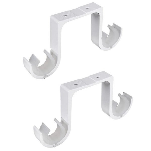 1 Pair Of Curtain Rod Bracket Curtain Accessorie Double Rod Strut Frame white Carousel 1