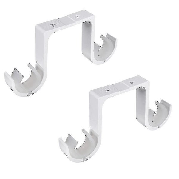 1 Pair Of Curtain Rod Bracket Curtain Accessorie Double Rod Strut Frame white Carousel 2