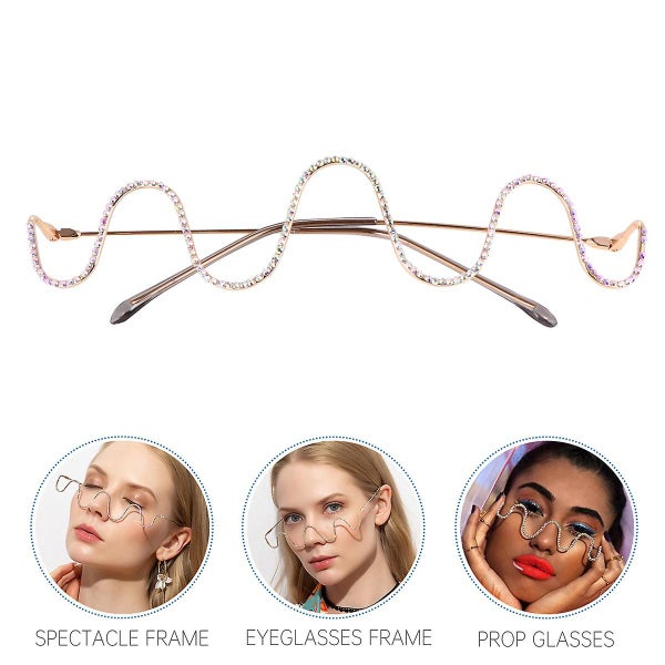 Diamond Glasses Novelty Eyewear Eye Glasses Spectacle Frame Fashionable Glasses Carousel 2