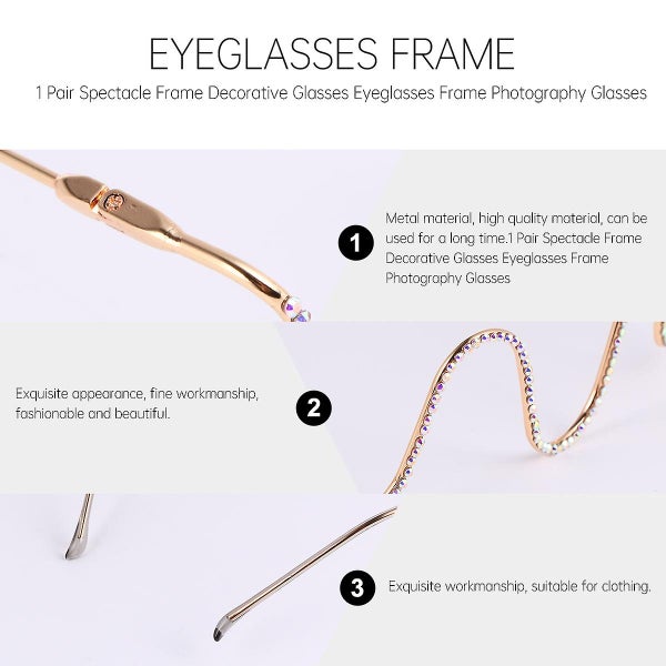 Diamond Glasses Novelty Eyewear Eye Glasses Spectacle Frame Fashionable Glasses Carousel 3