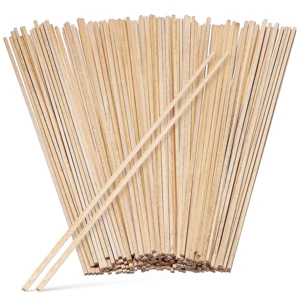 150pcs Wood Sticks Hardwood Square Dowels Wooden Strips Crafts Projects Supplie Carousel 1