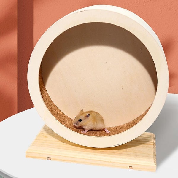 Wooden Hamster Wheel Small Pets Exercise Wheel Mute Running Wheel Exercise Runn Carousel 4