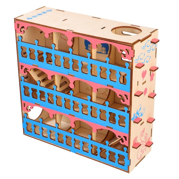 1pc Wooden Hamster Maze Toy Hamster Tunnel Toy Sports Toy Small Pet Toy Carousel 2
