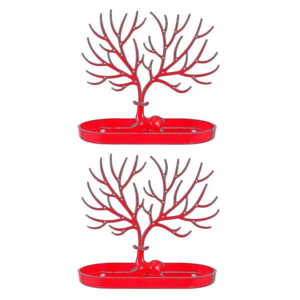 2pcs Ring Necklace Holders Bracelet Storage Racks Jewelry Display Stands Carousel 1